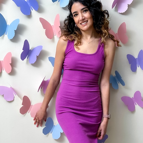 Magenta Tank Dress - Picture 2 of 3